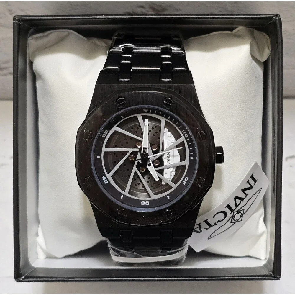 Invicta Speedway Rim Men's Watch 42mm Black White 70037 Brand New